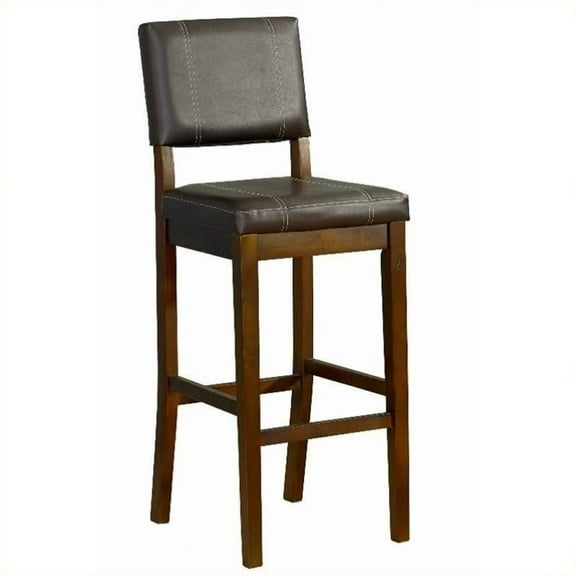 Riverbay Furniture 24" Faux Leather Counter Stool in Walnut