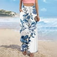thumbnail image 5 of gifts for mom! QATAINLAV Wide Leg Pants for Women Fashion Floral Print Boho Beach Pants Casual High Waisted Flowy Lounge Palazzo Trousers Multicolor XL, 5 of 7