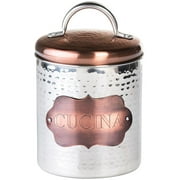 Amici Home Cucina Collection Metal Storage Canister, 38-Ounce - Silver/Bronze