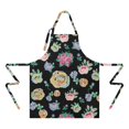 thumbnail image 2 of Pioneer Flower Floral Print Pattern Apron-Garden Aprons for Women with Pockets-Cotton Linen Waterproof Kitchen Cooking Gardening Aprons Adjustable for Kitchen,Cooking,BBQ and Salon 33x27 Inch, 2 of 7