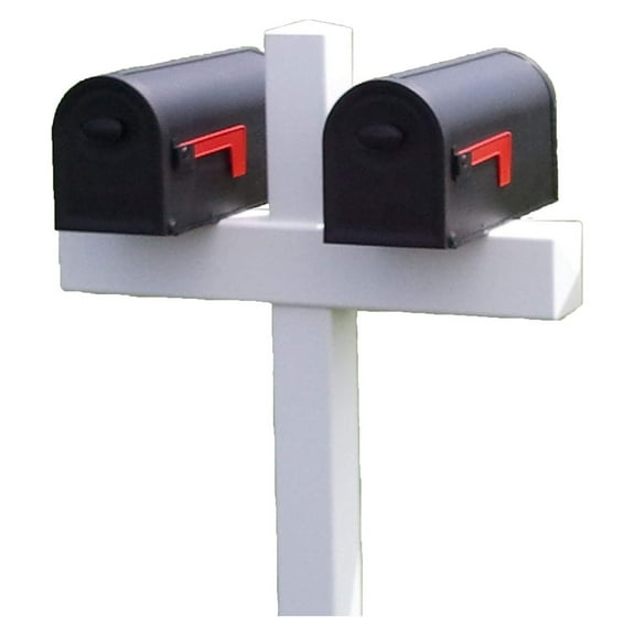 Double 54-in x 31-in White Vinyl Mailbox Post Sleeve (mailboxes not Included)