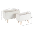 thumbnail image 4 of DecMode 21", 17"W Rectangular White Fiberclay Ceramic Planter with Brown Wooden Legs (2 Count), 4 of 14