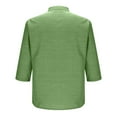thumbnail image 6 of 3/4 Sleeve Tshirts Shirts for Men with Pocket Pullover Button Mock Neck T-Shirts Mens Casual Solid Color Lightweight Going Out Beach Tees Tops, 6 of 7