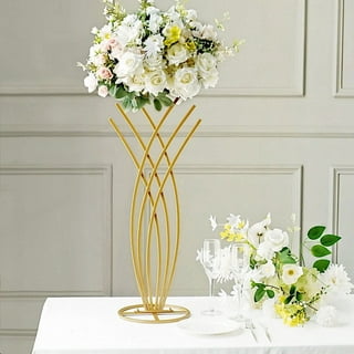BalsaCircle Gold 38 Curvy Metal Flower Arch Display Stand Table  Centerpiece Party Events Decorations Supplies