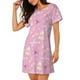 thumbnail image 2 of Fotbe Butterfly 1 Bata de Dormir para Mujer con Estampado, Camisón de Algodón de Manga Corta, Ropa de Dormir Casual, 2 of 6
