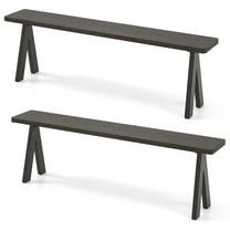 Gymax 3-Person Outdoor Bench Set of 2 w/ 800 LBS Bearing Capacity for Garden