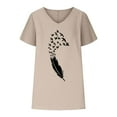 thumbnail image 4 of Ohufall Womens Tops! Women V-neck Print T-shirts Fashion Comfortable Female Blouses Tops, 4 of 6