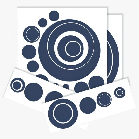 Wall Vinyl Sticker Decal Circles and Rings, Deep Blue, 25-Piece