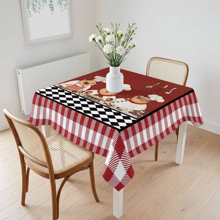 Square Waterproof Tablecloth 54x54in Farmhouse Funny Chefs Table Cloths ...