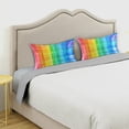 thumbnail image 3 of Coolnut Beautiful Rainbow Stripes Pillowcase for Hair and Skin Silk Pillowcase King Size 20 ×40In, Soft and Breathable Slippery Satin Pillowcase Covers for Sleep Decor Giftsation 556, 3 of 7