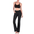 thumbnail image 3 of Woman Lady Bootcut Yoga Pants High Waist Gym Exercise Stretch Workout fitness Active Pants Clothes Leggings with Pockets Plus Size, 3 of 5