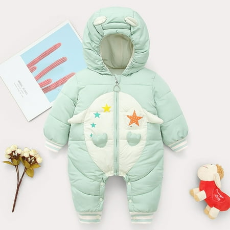 

BadyminCSL Newborn Baby Girl Boy Winter Thick Warm Hooded Outwear Coat Jacket Jumpsuit