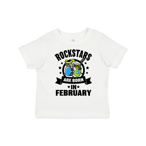 Inktastic Rockstars Are Born in February Birthday Boys or Girls Toddler T-Shirt