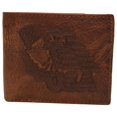thumbnail image 2 of RFID Blocking Real Leather Slim Bifold Wallet Center ID Flap Window Engraved Logos Front Pocket Wallet for Men, 2 of 72