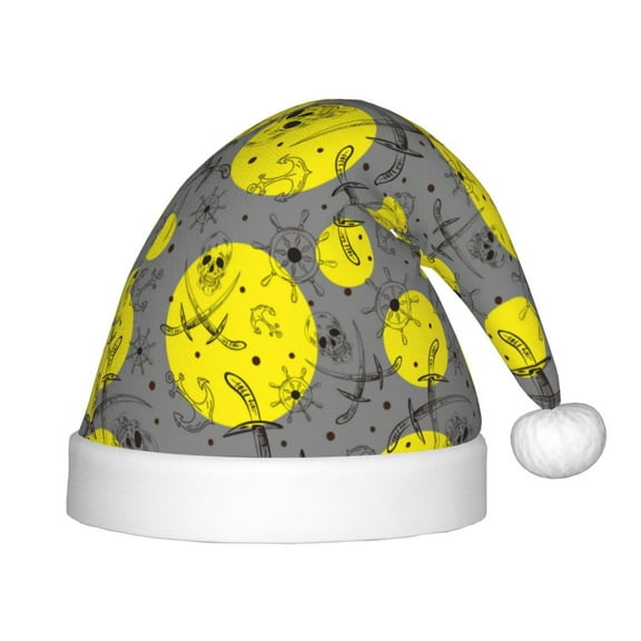 Naloa Pirate Skulls Santa Hat for Kids Baby Christmas Hats,Girls Boys Toddler Plush Xmas Holiday Hat,Luxury Santa Claus Hat