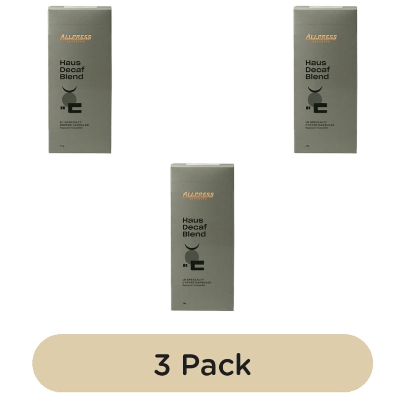 Allpress Espresso - Haus Decaf Blend Specialty Coffee Capsules, 10 pods per pack, British Import (Pack of 3)