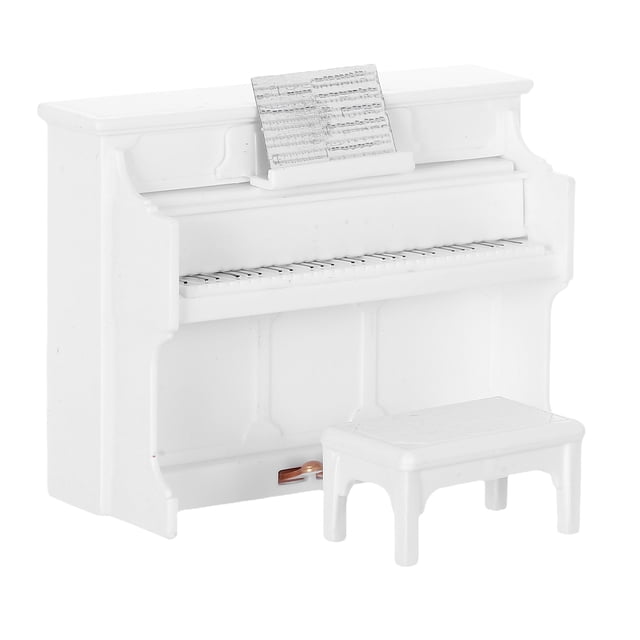 FELTECHELECTR 1 juego de miniadornos, muebles en miniatura, piano y taburete, juguete para niños, decoración del hogar