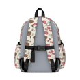 thumbnail image 3 of Beige and Pink Baseball Pattern Cute School Backpack with Padded Back and Adjustable Shoulder Straps 13.4"x11"x4.7", 3 of 5