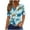 Blue, variant on Womens Tops Summer Tops for Women Vacation Trendy V Neck Short Sleeve Shirts Casual Loose Spring Vintage Floral Print Comfy Tunic Clothes