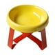 thumbnail image 1 of Comedero elevado para perros con soporte para proteger el cuello y dispensador de agua. Amarillo, 1 of 9