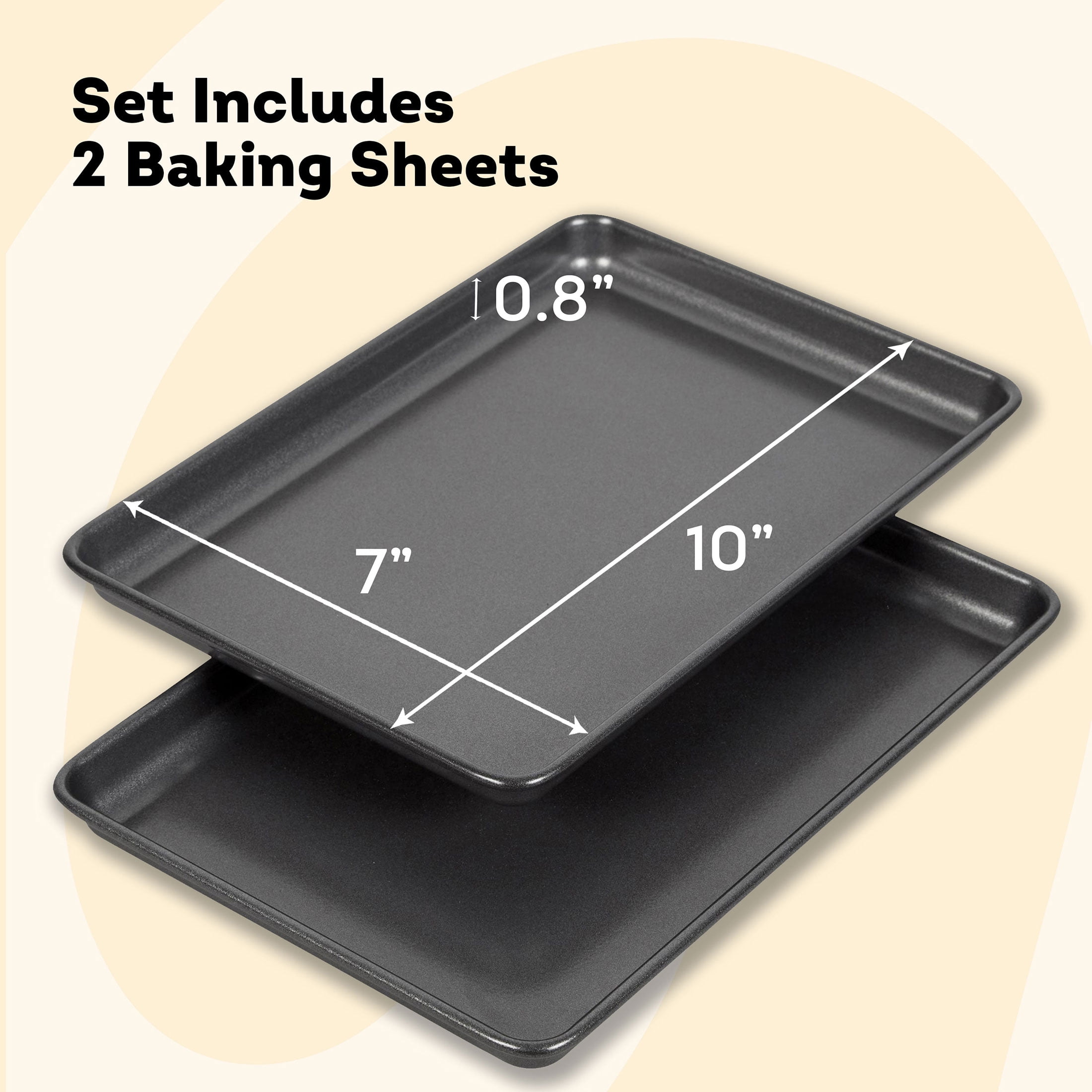 Wilton Ultra Toaster Oven Non-Stick Baking Pans Set, 7" x 10" Cookie Sheets, Carbon Steel, 2-Pack