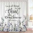 thumbnail image 4 of Blue Eucalyptus Shower Curtain,Watercolor Plant Leaves with Floral Bathroom Shower Curtain,Inspirational Quote Shower Curtain Set with Hooks,Modern Botanical Fabric Cloth Bath Curtain 70X75in, 4 of 7