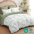 thumbnail image 1 of JOLUSERE Ensemble de Housse de Couette Botanique Grand, 3 Pcs Réversible Farmhouse Floral Doux Respirant, Vert, 1 of 9