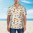 thumbnail image 5 of Uemuo Dog Faces Printed Regular Fit Short Sleeve Casual Hawaiian Shirt for Men,Aloha shirt,Tropical shirt,Floral print shirt,Vacation Beach shirt-3X-Large, 5 of 9