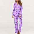 thumbnail image 4 of MIUOWANP Womens Big and Tall Pajama Sets Women's Valentine's Day Printed Pajama Set For Daily Home Wear With Pocket Purple XXL, 4 of 5