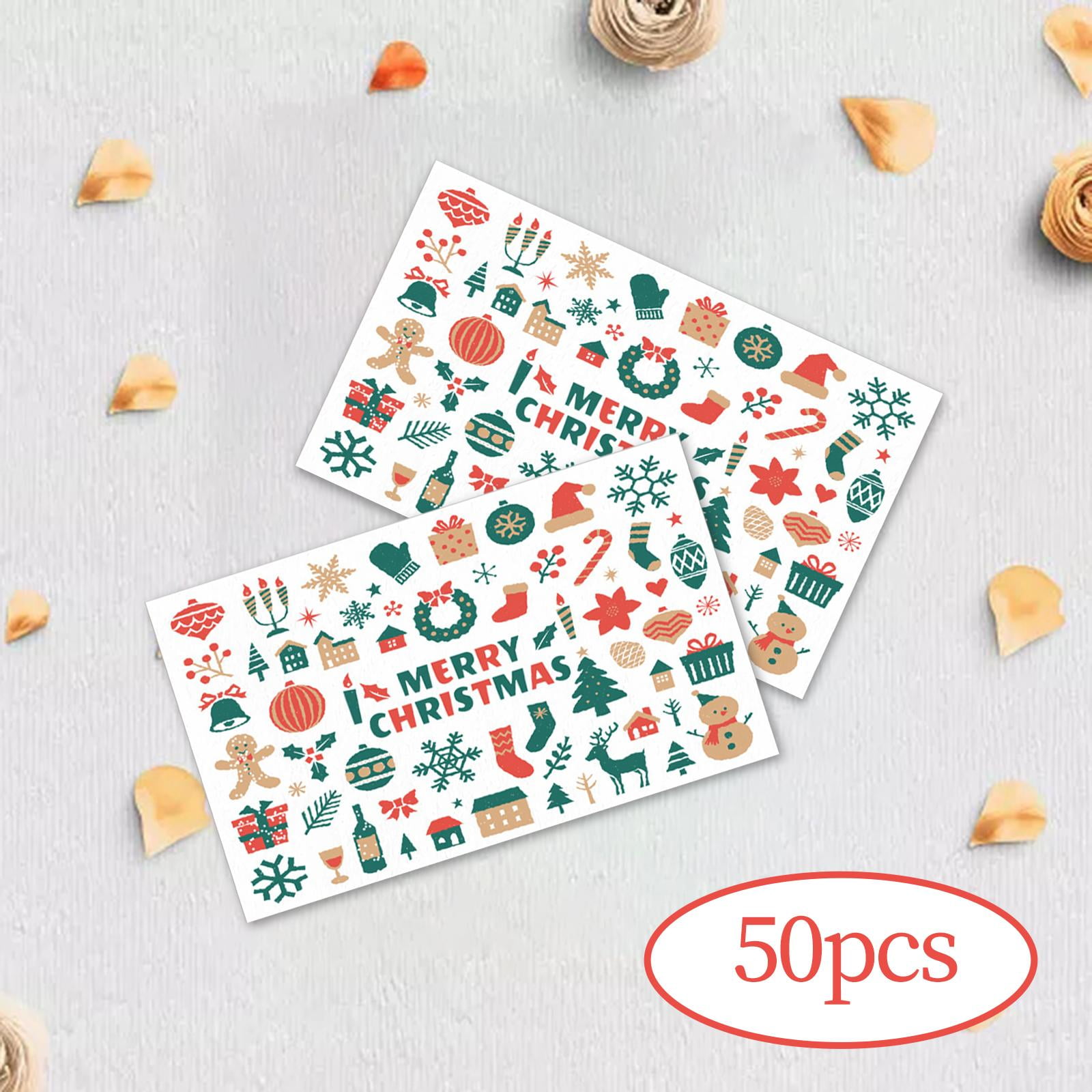 Tongina 5x50Pcs Mini Merry Christmas Cards Greeting Cards Snowman for Birthday Party
