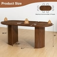 thumbnail image 3 of Hommpa 71" Dining Table for 6,Modern Oval Kitchen Table With Wood Strip Base,Long Dining Room Tables for Kitchen Dining Room Living Room,Walnut, 3 of 13