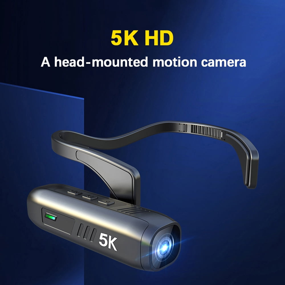 Andoer-2 Camcorder,Head Mounted Camera Mounted Camera Wearable 30MP -Shake IPX5 Support APP Video IPX5 Waterproof 120°Wide Lens Support APP Video Camera Webcam Wearable WiFi Video Webcam 5K 30MP