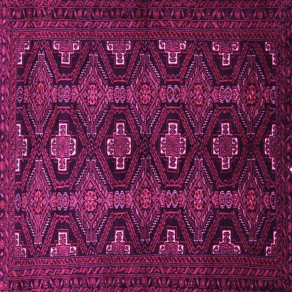 Ahgly Company Indoor Square Persian Pink Traditional Area Rugs, 8' Square