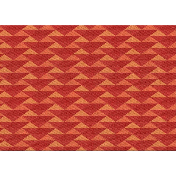Ahgly Company Indoor Rectangle Patterned Orange Red Orange Area Rugs, 5' x 8'