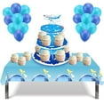 thumbnail image 2 of 2 Set 3-Tier Blue Airplane Cardboard Cupcake Stand Party Decorations Cupcake Stand Dessert Holder Stand for Kids Boys Bbay Shower Birthday Party Supplies, 2 of 4
