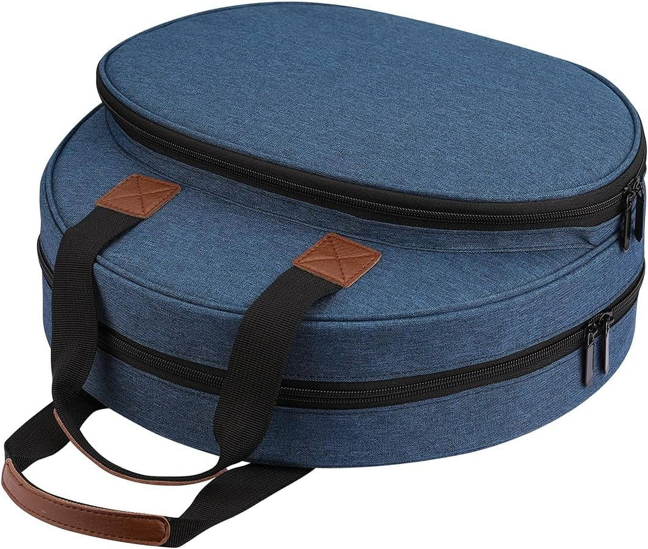 ABCISI Cross Stitch Storage Bag Blue, Embroidery Projects Bag, Sewing Crafts Storage Tote Bag, Knitting Bags with Zipper Pockets Organizer for Embroidery Hoops, Charts and Threads (Blue)