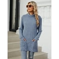 thumbnail image 6 of TEMOFON Sweaters for Women Long Sleeve Tunic Tops Casual Fall Turtleneck Soft Sweaters With Pocket Loose Pullover Winter Clothes, 6 of 8