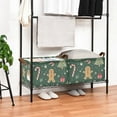 thumbnail image 3 of Yayeee Foldable Storage Basket for Shelves with Handles Set of 2 Waterproof Cloth Bins, Christmas Gingerbread, 3 of 7