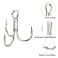 thumbnail image 4 of 8# 0.59" Treble Fish Hooks Carbon Steel Bend Hook with Barbs, White 50 Pack, 4 of 6
