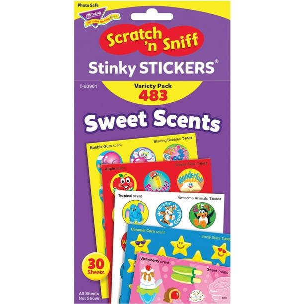 Sweet Scents Stinky Stickers Variety Pack, 480 ct