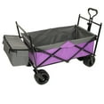 thumbnail image 4 of Hassch Large Collapsible Wagon w/Removable Canopy, 480lbs Foldable Garden Cart with All-Terrain Wheels, Heavy Duty Outdoor Utility Camping Beach Stroller with Adjustable Handle and Cooler Bag, Purple, 4 of 10
