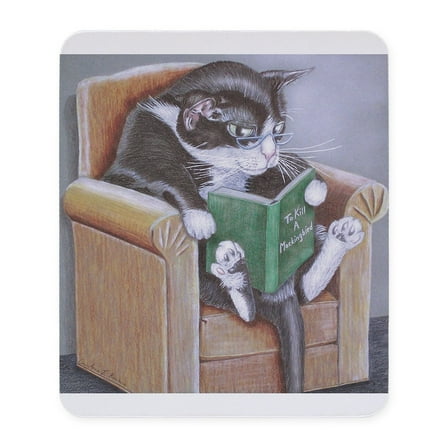 CafePress - Reading Cat Mousepad - Non-slip Rubber Mousepad, Gaming Mouse Pad