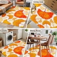 thumbnail image 6 of Area Rug 48×72in, Country Ginkgo Retro Medieval Floor Carpet Living Room Rug, Watercolor Orange Leaves Non-Slip Welcome Mat Indoor Rugs for Bedroom Dining Room, 6 of 9