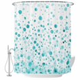 thumbnail image 2 of Turquoise Polka Dot Waterproof Fabric Shower Curtain,Modern Art Abstract Watercolor Dot Waterproof Fabric Shower Curtain for Bathroom Curtains Bathtubs Shower Curtains with 12 Hooks Standard 60x72, 2 of 8