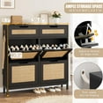 thumbnail image 5 of LAFGUR Shoe Cabinets with 4 Flip Drawers,Wooden Shoe Storage Organizer for Entryway,Hallway,Black, 5 of 9