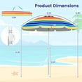 thumbnail image 3 of Costway 6.5 FT Patio Beach Umbrella Sun Shade Tilt Aluminum Sports Portable Carry Bag, 3 of 10