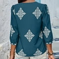 thumbnail image 3 of Aloohaidyvio Long Sleeve Tops,Women's Fashion Printed Fashion Printed 3/4 Sleeve V-neck Top, 3 of 3
