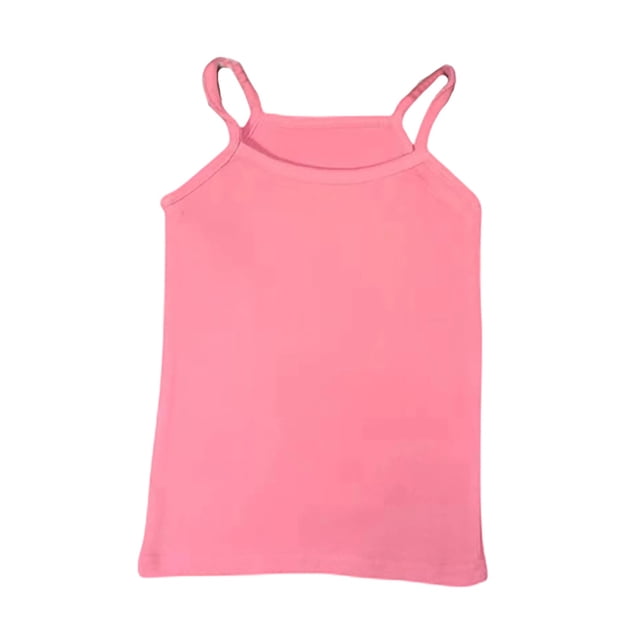 Zecgelong Summer Girls Tank Tops Stretchy Camisole Undershirt Soft Basic Tees For Children Girls Graphic Tees Size 2-3 Years