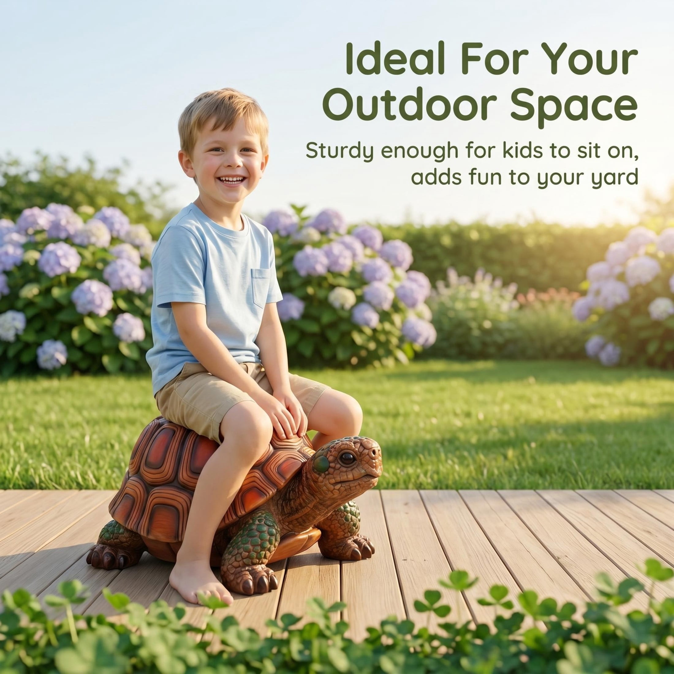 GDF Studio Small Turtle Resin Indoor/Outdoor Guardian Statue, Weather-Resistant Decor Figurine for Garden & Courtyard