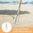 thumbnail image 3 of HEATSHAKING 1Pack Silver Beach Umbrella Sand Anchor Metal Base for Picnics and Camping Trips, 3 of 8